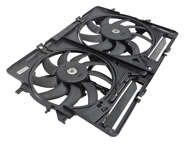 16-18 AUDI A6 Q3 C7 8U 2.0L TURBO ENGINE RADIATOR COOLING FAN w/SHROUD ASSEMBLY