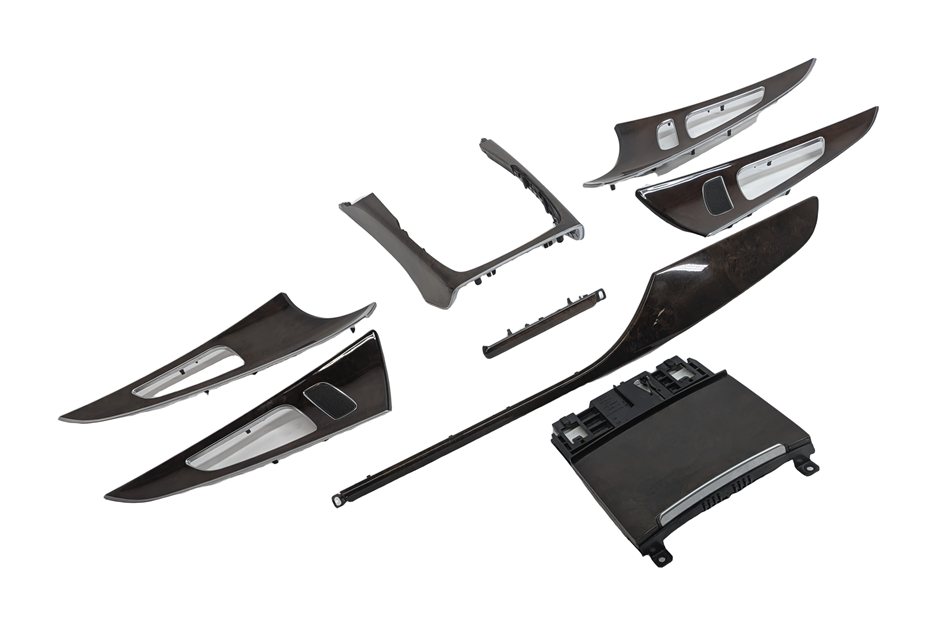 Thumbnail 2: 2016 AUDI A6 (C7 4G) INTERIOR DOOR DASH CENTER CONSOLE TRIM INLAY SET/8 (Walnut)