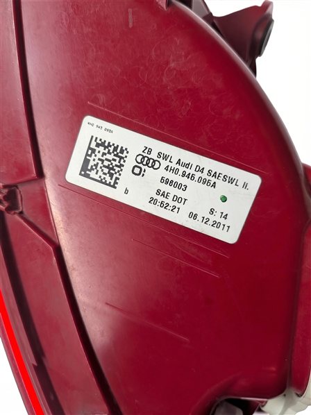 Thumbnail 7: 11-14 AUDI A8 S8 (D4 4H) LEFT DRIVER REAR OUTER LED TAILLIGHT BRAKE LIGHT LAMP