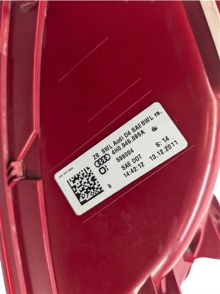 Thumbnail 7: 2011-2014 AUDI A8 S8 (D4 4H) RIGHT PASSENGER REAR LED TAILLIGHT BRAKE LIGHT LAMP