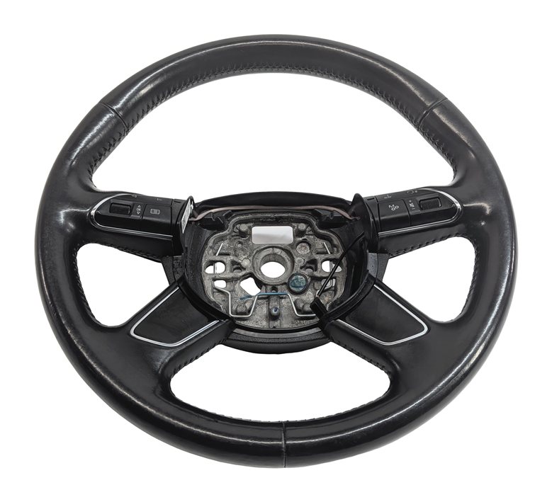 Thumbnail 2: 2011-2014 AUDI A8 (D4 4H) LEATHER MULTIFUNCTION STEERING WHEEL w/PADDLES (Black)