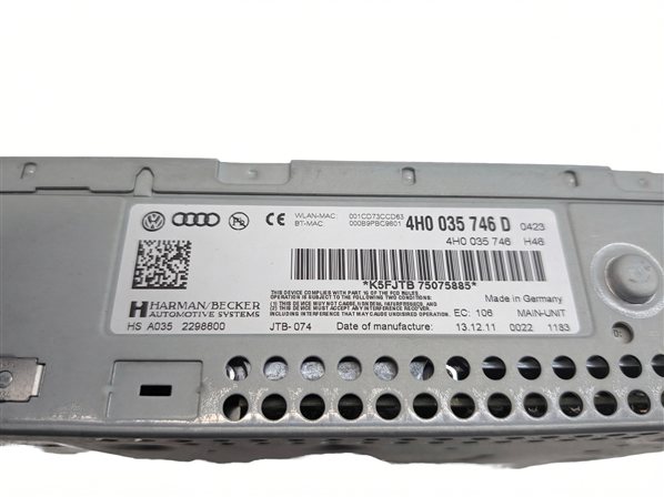 Thumbnail 7: 11-16 AUDI A8 S8 (D4 4H) FRONT RADIO STEREO CD SD MMI MULTIMEDIA PLAYER OPT. 8DY