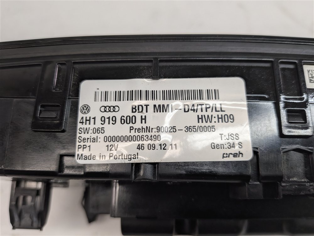 Thumbnail 5: 11-18 AUDI A8 S8 (D4 4H) CENTER CONSOLE MMI NAVIGATION CONTROL SWITCH (OPT 8DY)