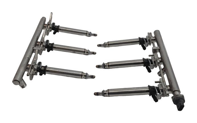 Thumbnail 2: 2013 MERCEDES C350 (W204) 3.5L (276.957) ENGINE FUEL INJECTOR SET/6 w/ RAILS