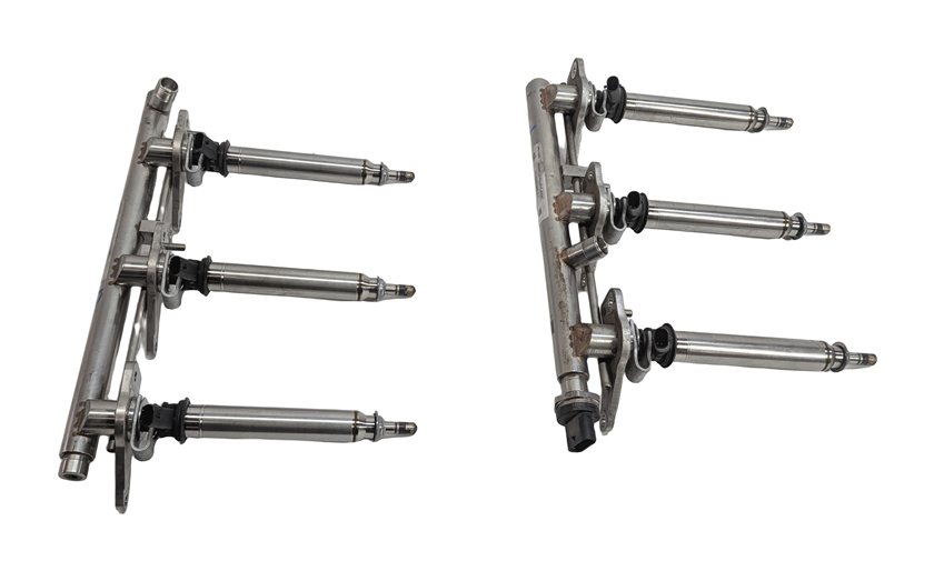Thumbnail 4: 2013 MERCEDES C350 (W204) 3.5L (276.957) ENGINE FUEL INJECTOR SET/6 w/ RAILS