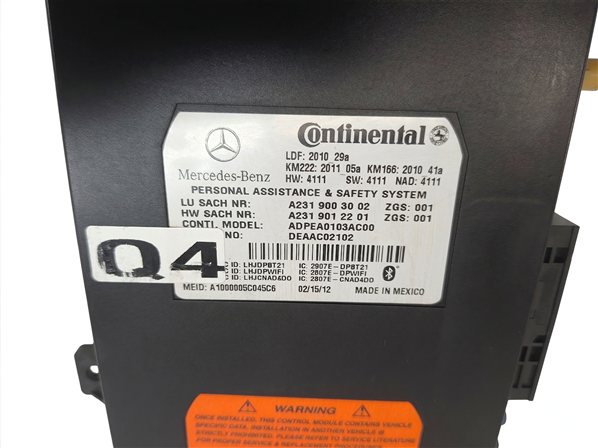 Thumbnail 6: 2012-2014 MERCEDES C350 E350 E550 (W204 W212) PERSONAL ASSISTANCE SAFETY MODULE