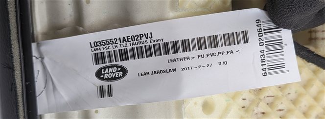 Thumbnail 8: 2017 RANGE ROVER SPORT L494 FRONT LEFT DRIVER SEAT BOTTOM CUSHION w/HEAT (Black)