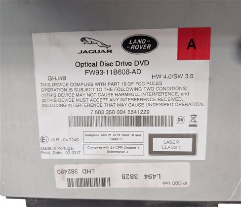 Thumbnail 9: 16-20 RANGE ROVER SPORT JAGUAR XF XE F-PACE XJ (X260 X351 X761) DVD CD PLAYER