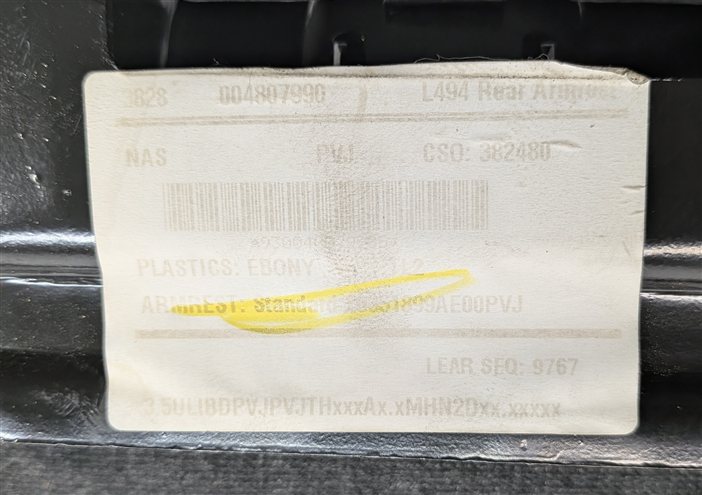Thumbnail 7: 16-22 RANGE ROVER SPORT L494 REAR 2ND ROW CENTER BACK ARMREST CUPHOLDER (Black)