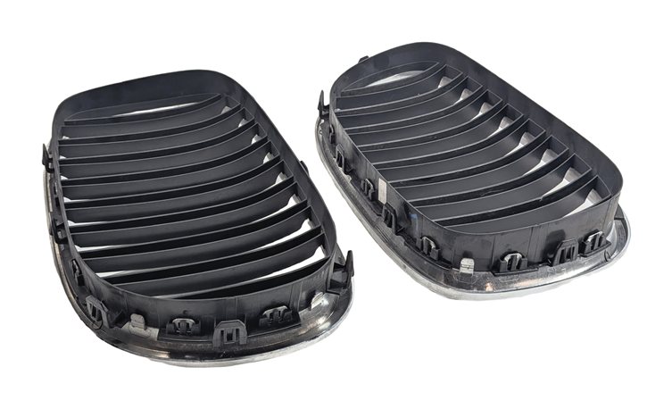 Thumbnail 5: 13-15 BMW 7 SERIES F01 F02 F04 FRONT LEFT & RIGHT HOOD KIDNEY GRILLE SET/2