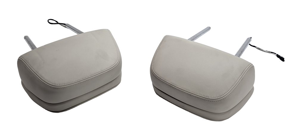 Thumbnail 4: 13-15 BMW 7 SERIES F01 F02 FRONT ACTIVE HEADREST SET/2 IVORY WHITE NAPPA LEATHER
