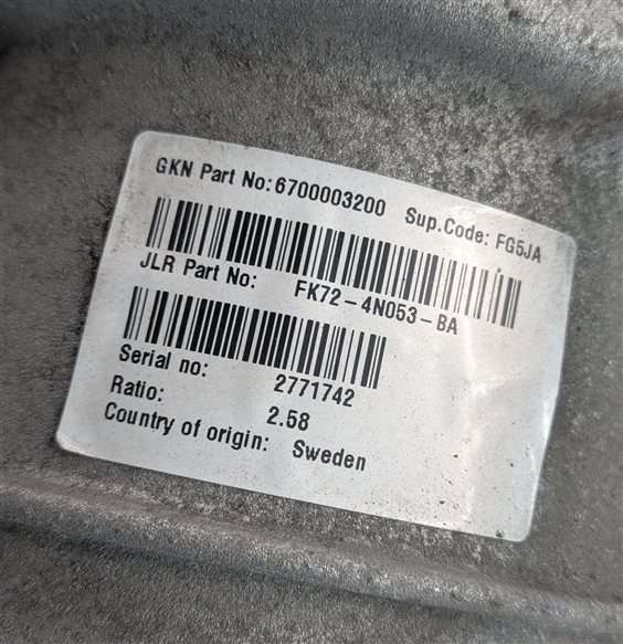 Thumbnail 13: 15-19 RANGE ROVER EVOQUE DISCOVERY SPORT (L538 L550) REAR DIFFERENTIAL (2.58)