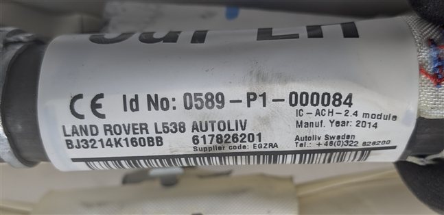 Thumbnail 6: 2012-2019 RANGE ROVER EVOQUE (L538) 4DR FRONT LEFT DRIVER SIDE CURTAIN AIRBAG