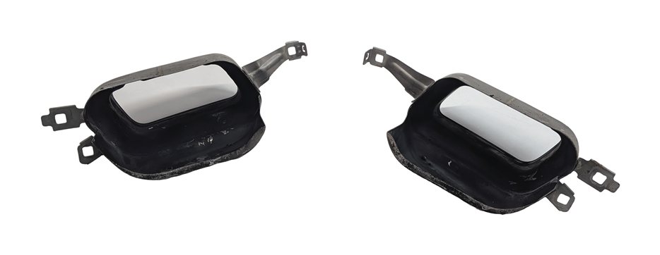 2012 BMW 750LI (F01) REAR EXHAUST PIPE TIP FINISHER MUFFLER CHROME SET/2