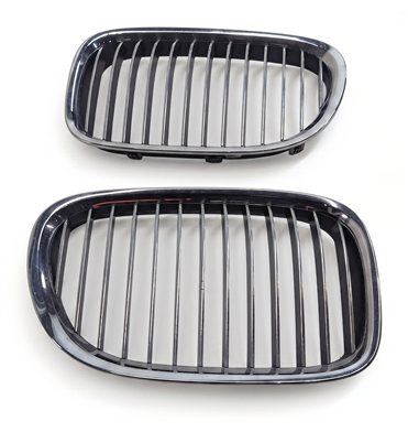 Thumbnail 2: 2009-2012 BMW 740i 750i 760i B7 (F01) FRONT LEFT & RIGHT UPPER HOOD GRILLE SET/2