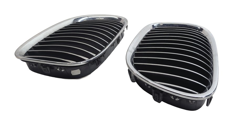 Thumbnail 3: 2009-2012 BMW 740i 750i 760i B7 (F01) FRONT LEFT & RIGHT UPPER HOOD GRILLE SET/2