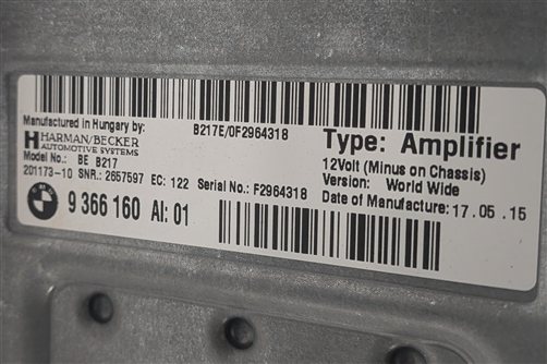 Thumbnail 6: 14-19 BMW 5 6 7 SERIES (F01 F02 F10 F06 F12) HARMAN BECKER AUDIO AMP AMPLIFIER