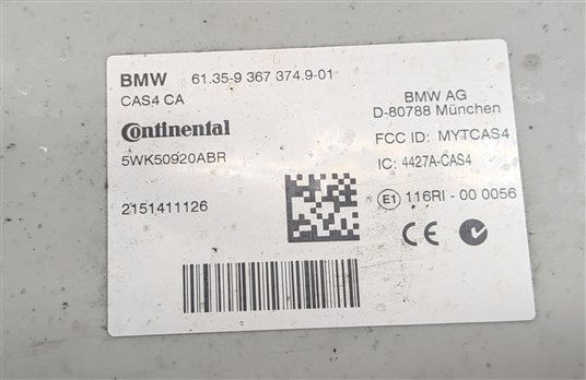 Thumbnail 8: 2016 BMW 650I CONVERTIBLE F12 4.4L N63 DME CAS4 IMMOBILIZER KEY MODULE SET