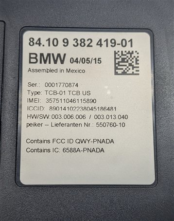 Thumbnail 5: 2016 BMW 650I CONVERTIBLE F12 TELEMATICS COMMUNICATION CONTROL MODULE
