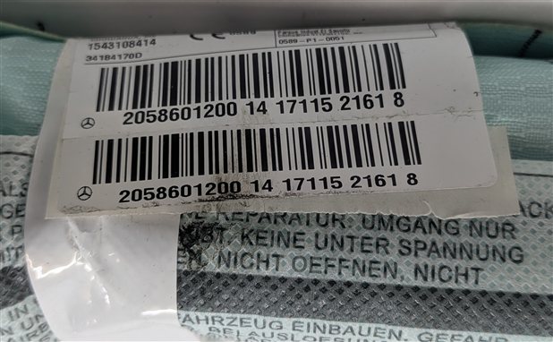 Thumbnail 4: 2015-2021 MERCEDES C300 C350E C400 C450 C43 C63 (W205) LEFT SIDE CURTAIN AIRBAG