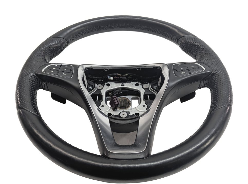 17-18 C300 C63 AMG W205 HEATED LEATHER STEERING WHEEL LANE KEEP (Black)