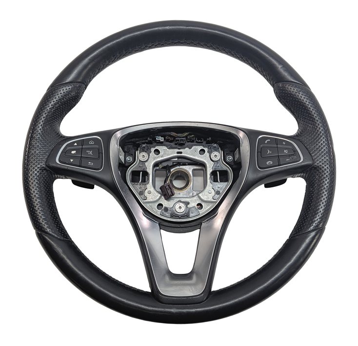 Thumbnail 2: 17-18 C300 C63 AMG W205 HEATED LEATHER STEERING WHEEL LANE KEEP (Black)
