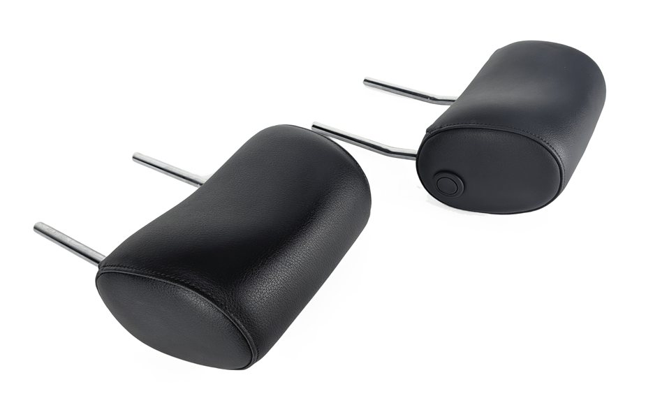 Thumbnail 3: 08-15 AUDI A3 A6 Q7 S6 (8P C7 4L) FRONT LEFT & RIGHT SEAT HEADREST SET-2 (Black)
