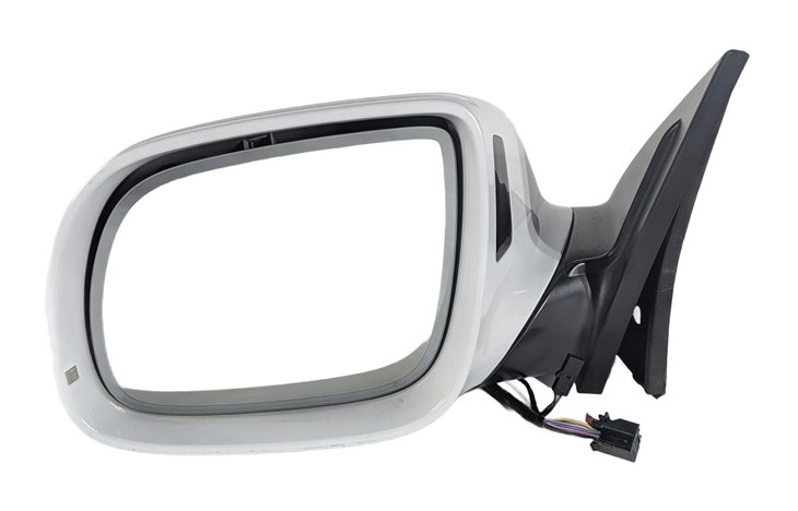 Thumbnail 3: 2013-2015 AUDI Q7 (4L) LEFT DRIVER P-FOLD BLIND SPOT DOOR MIRROR (White)