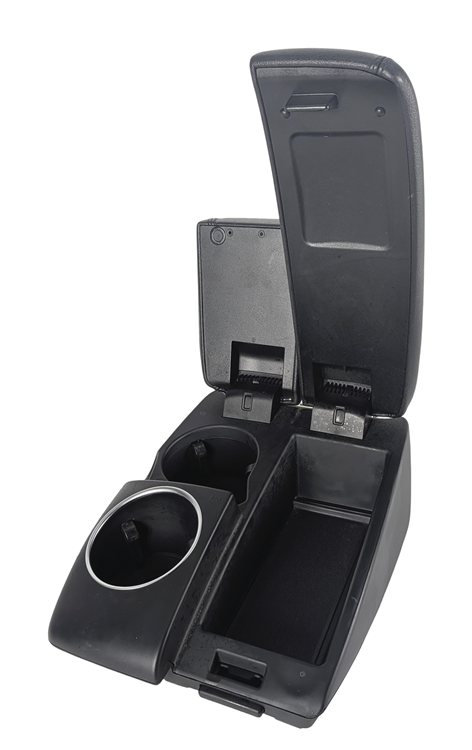 07-15 AUDI Q7 4L FRONT CENTER CONSOLE STORAGE BIN ARMREST CUPHOLDER (Black)