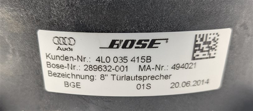 Thumbnail 6: 2015 AUDI Q7 (4L) BOSE SPEAKER SET/13