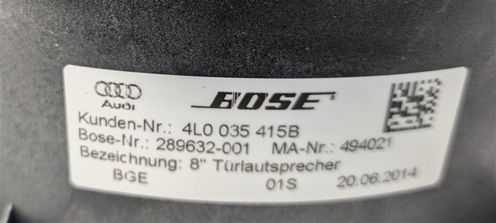 Thumbnail 7: 2015 AUDI Q7 (4L) BOSE SPEAKER SET/13