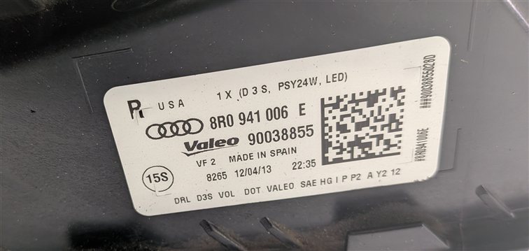 Thumbnail 7: 2013-2017 AUDI Q5 SQ5 (B8 8R) RIGHT PASSENGER XENON HID HEADLIGHT LAMP (NON AFS)