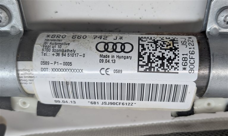 Thumbnail 4: 2013-2017 AUDI Q5 SQ5 (B8 8R) RIGHT PASSENGER ROOF SIDE CURTAIN AIRBAG AIR BAG