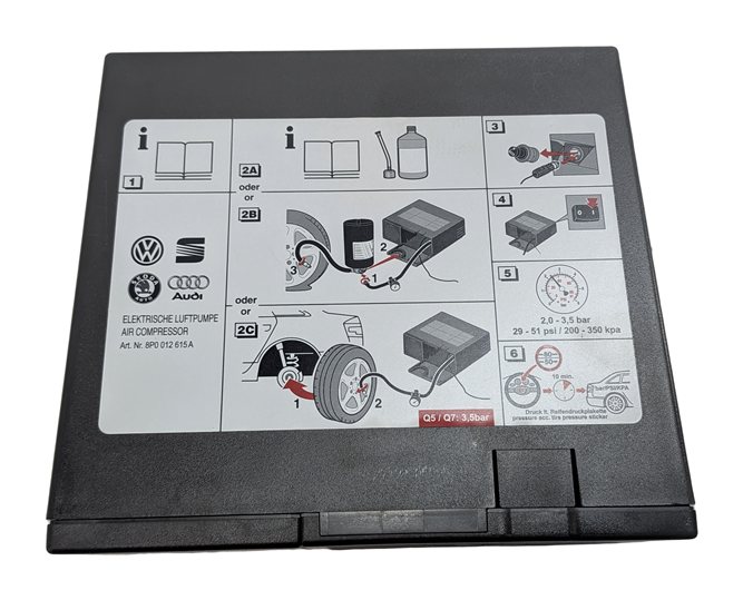 Thumbnail 3: 2013 AUDI Q5 (B8 8R) EMERGENCY SPARE TIRE INFLATOR AIR COMPRESSOR REPAIR KIT