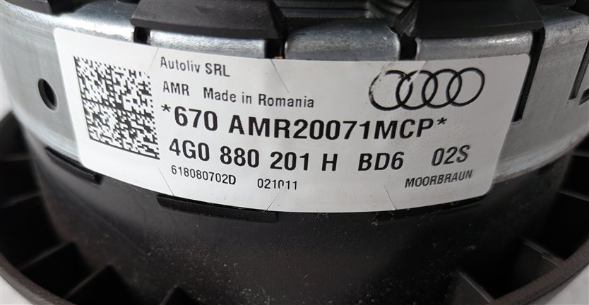 Thumbnail 7: 12-18 AUDI A6 A7 S6 S7 (C7 4G8) 3-SPOKE STEERING WHEEL AIRBAG AIR BAG (BLACK)