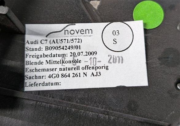 Thumbnail 3: 2012 AUDI A6 C7 4G INTERIOR DOOR DASH CENTER CONSOLE TRIM SET/7 (Ash)