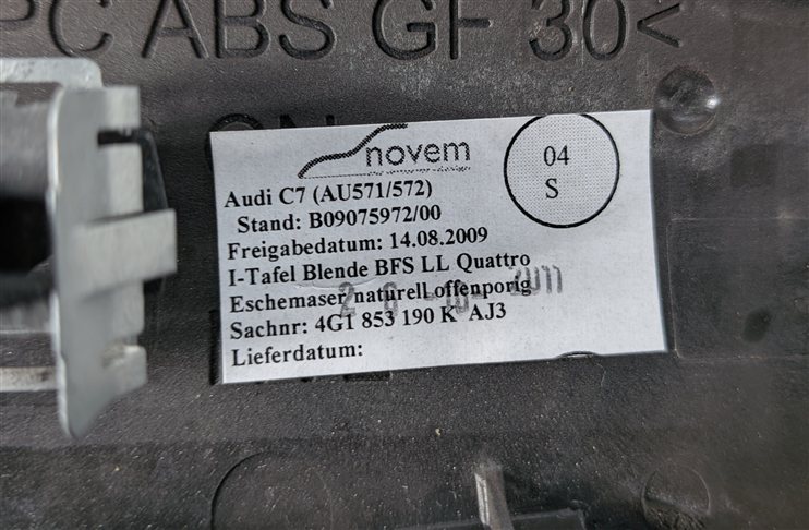 Thumbnail 36: 2012 AUDI A6 C7 4G INTERIOR DOOR DASH CENTER CONSOLE TRIM SET/7 (Ash)