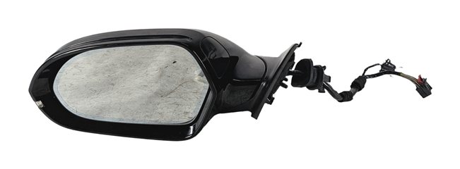 12-13 AUDI A6 (C7 4G) FRONT LEFT P-FOLD HEAT MEMORY AUTODIM DOOR MIRROR (Black)