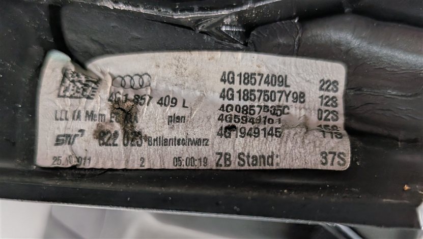 Thumbnail 8: 12-13 AUDI A6 (C7 4G) FRONT LEFT P-FOLD HEAT MEMORY AUTODIM DOOR MIRROR (Black)