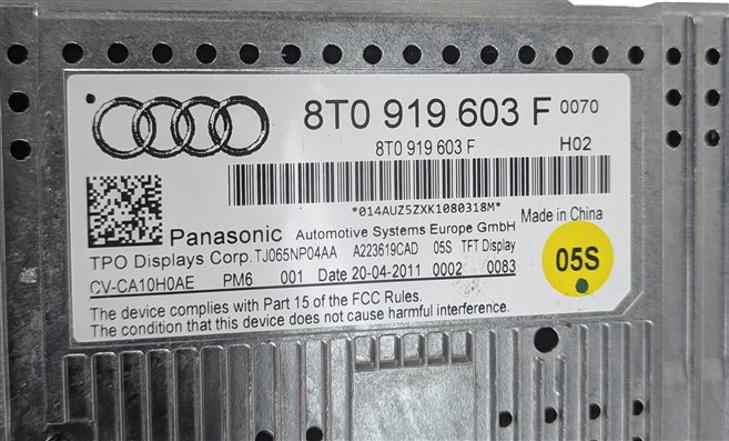 Thumbnail 7: 2009-2017 AUDI A4 S4 A5 S5 Q5 (B8 8K 8T 8R) RADIO STEREO MEDIA DISPLAY SCREEN