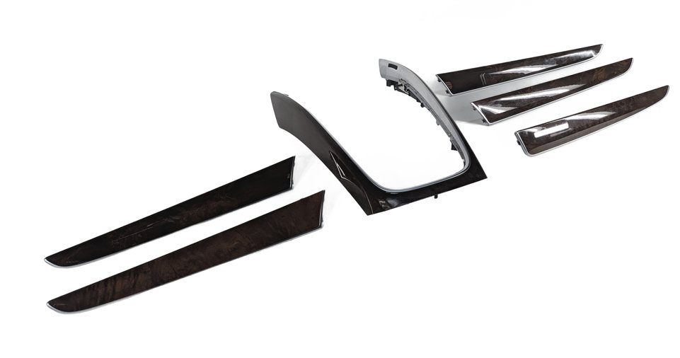 2011 AUDI Q5 B8 8R INTERIOR DOOR DASH TRIM INLAY PANEL SET/3 (Walnut)