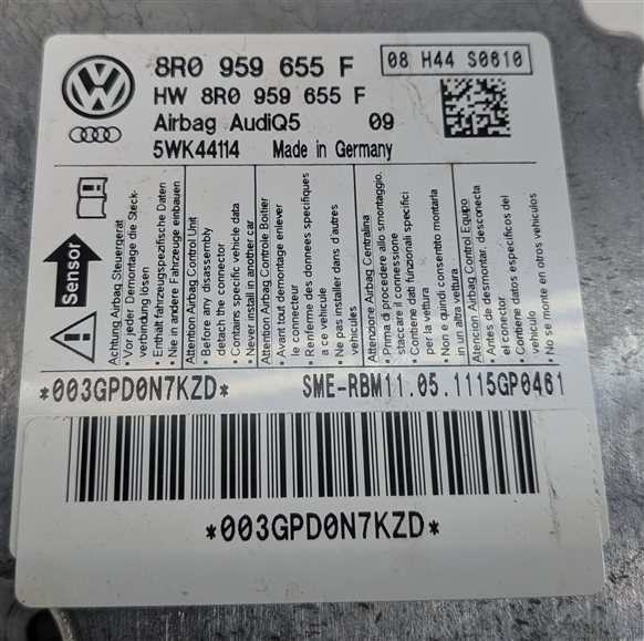 Thumbnail 5: 2009-2012 AUDI Q5 (B8 8R) SRS BAG CONTROL MODULE (w/o 2nd ROW SEAT BAG)