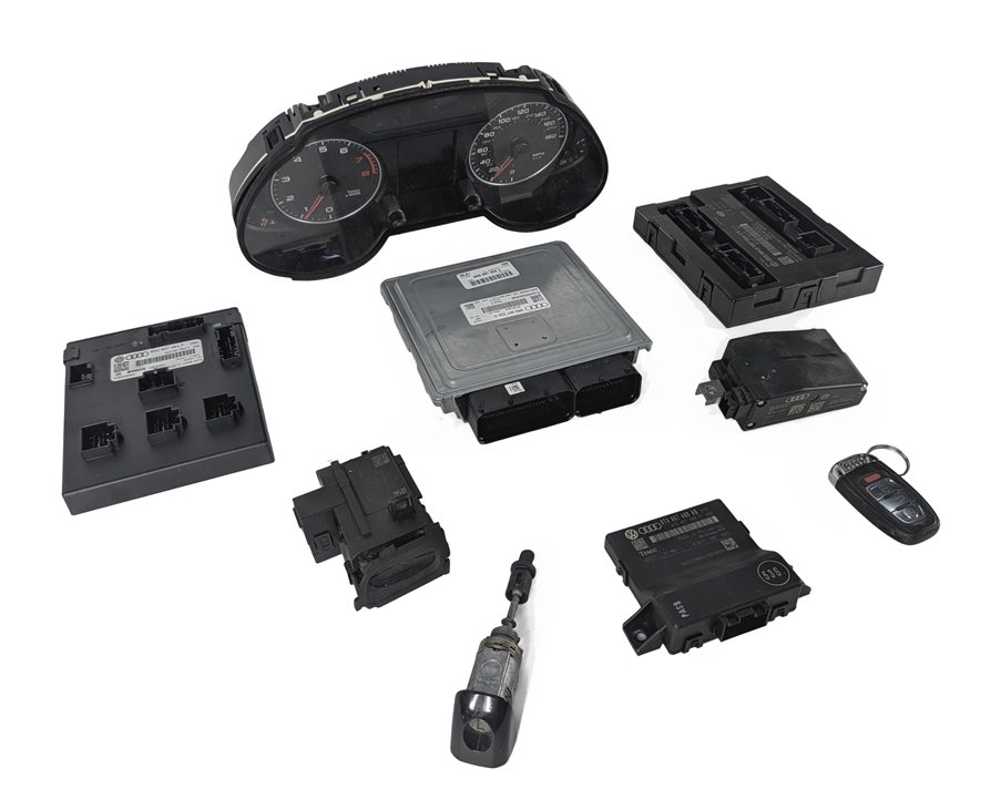 11-12 AUDI Q5 (B8 8R) 3.2L CALB ENGINE ECM ECU BCM SPEEDOMETER MODULE KEY SET