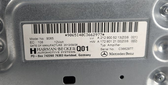 Thumbnail 6: 2012-2015 MERCEDES C E G GLK CLASS (W204 W212 X204 X463) BECKER AUDIO AMPLIFIER