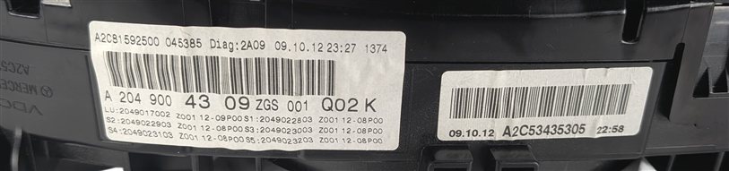 Thumbnail 7: 2013 MERCEDES C-CLASS (W204) SPORT SPEEDOMETER INSTRUMENT GAUGE CLUSTER (114k)