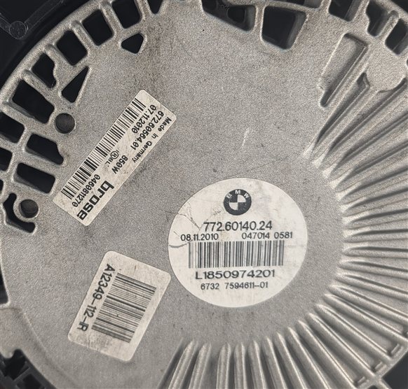 Thumbnail 4: 10-19 BMW 5 6 7 F01 F10 3.0L N54 N55 850 WATT RADIATOR COOLING FAN w/ SHROUD