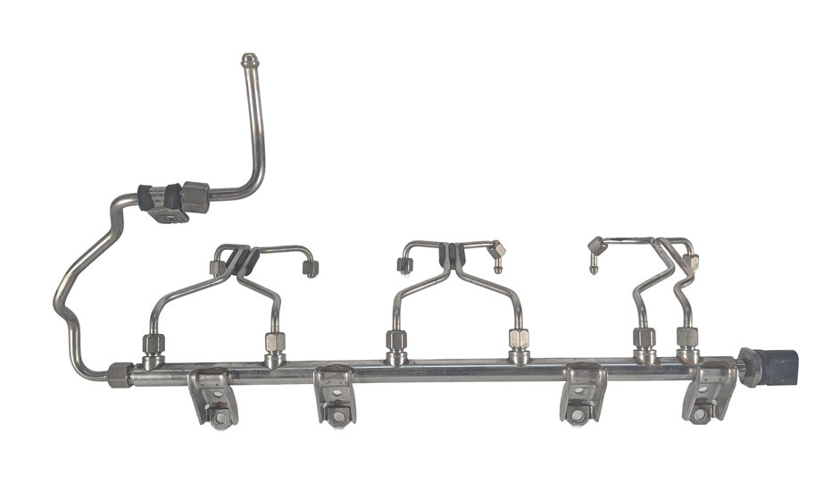 Thumbnail 2: 2011 BMW 535i F10 3.0L N55 ENGINE HIGH PRESSURE FUEL RAIL w/ SENSOR