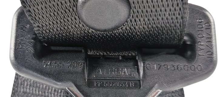 Thumbnail 5: 11-16 BMW 528i 535i 550i M5 (F10) FRONT RIGHT SEATBELT RETRACTOR (Black)