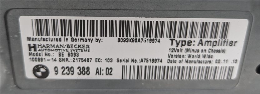 Thumbnail 6: 11-13 BMW 528i 535i 550i (F10) RADIO STEREO AUDIO AMP AMPLIFIER (HARMAN BECKER)