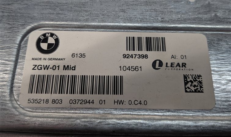 Thumbnail 4: 2011 BMW 535i (F10) CENTRAL GATEWAY CONTROL MODULE COMPUTER